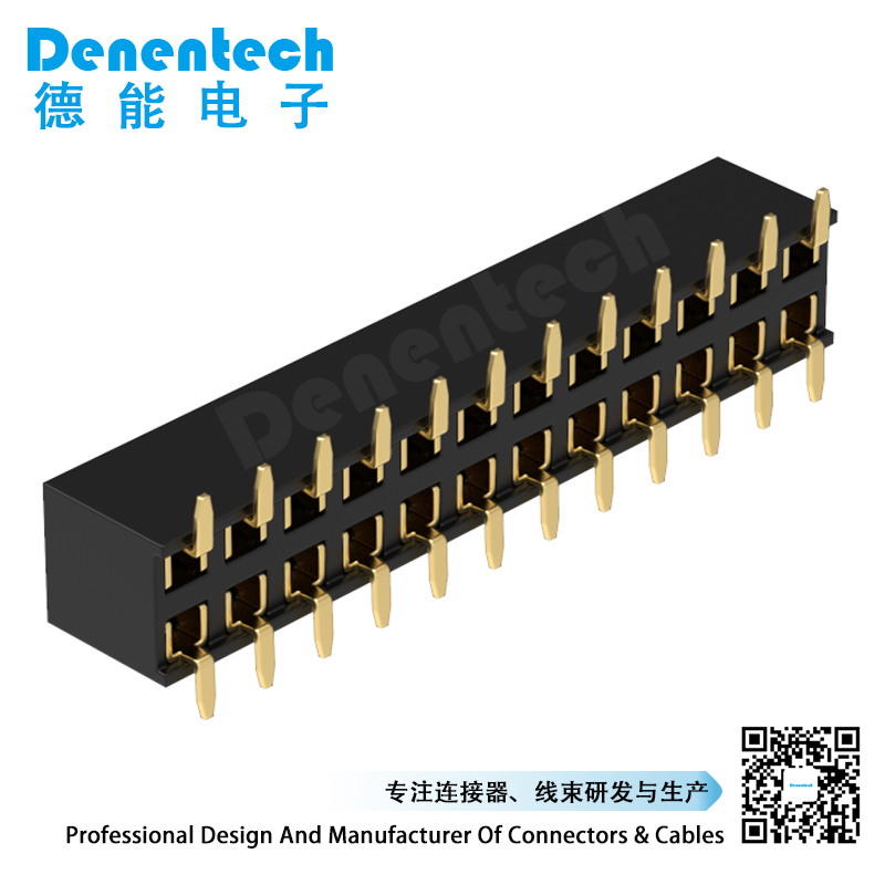 Denentech factory directly supply   2.00MM female header H4.3MM dual row straight SMT  